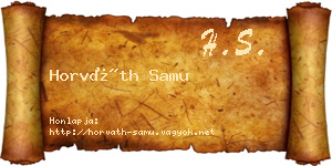 Horváth Samu névjegykártya